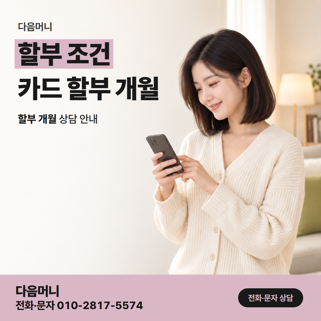 다음머니 롯데카드 카드깡 롯데카드의 할부 개월과 매달 결제 금액